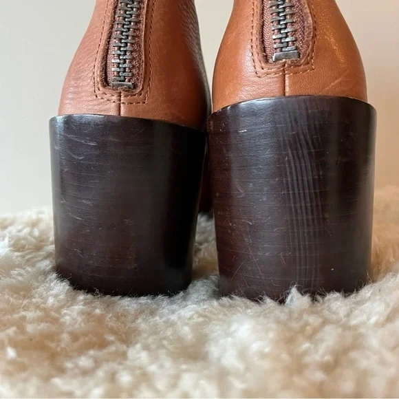 Dolce Vita Cyan Cognac Leather Ankle Booties - Picture 13 of 16